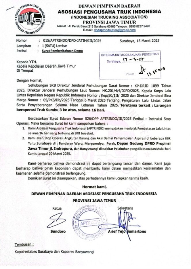 
					Surat Pemberitahuan Demo Aptrindo