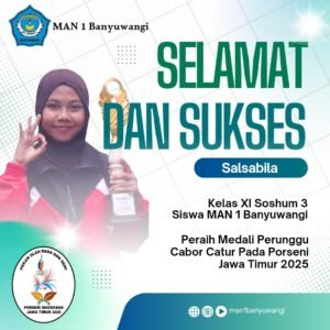 Siswi MAN 1 Banyuwangi Raih Juara 3 Catur di Ajang Porseni Madrasah Jawa Timur 2025