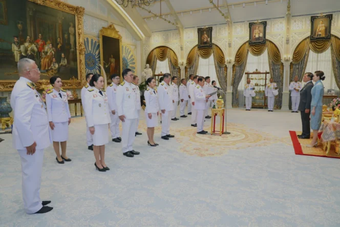 
					Pelantikan kabinet baru Thiland. Kamis, 3 Juli 2025. (foto: AP/Setneg Thailand)