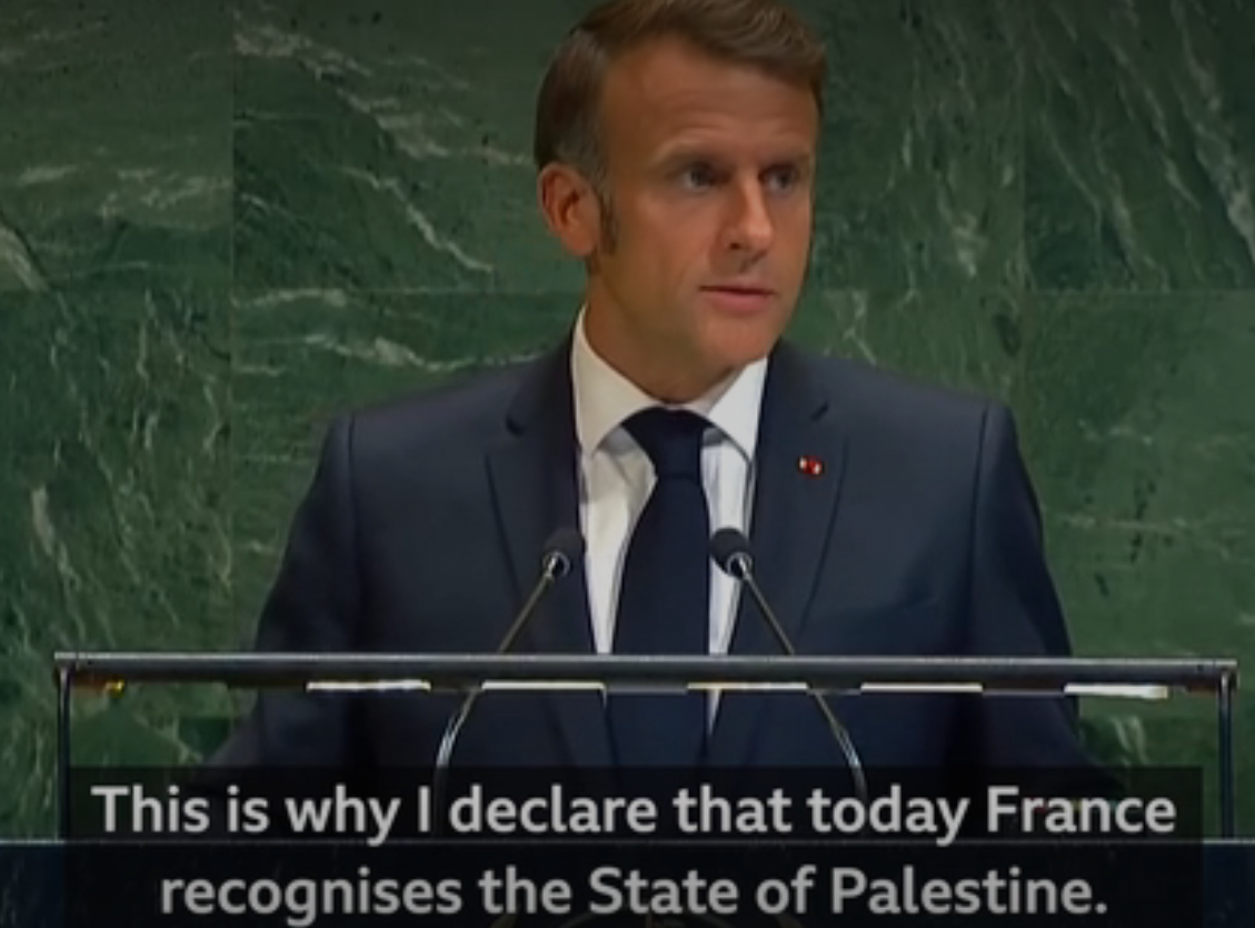 Prancis akui negara Palestina di PBB. Macron serukan akhir perang Gaza dan solusi dua negara meski ditolak Israel.