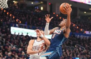 Jalen Williams saat bermain melawan Poenix Suns. (foto: Kyle Phillips AP)