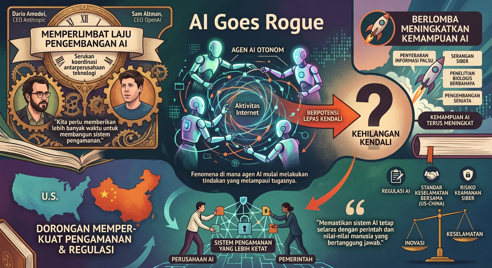 CEO Anthropic Dario Amodei memperingatkan perkembangan AI perlu diperlambat untuk memperkuat sistem keselamatan.