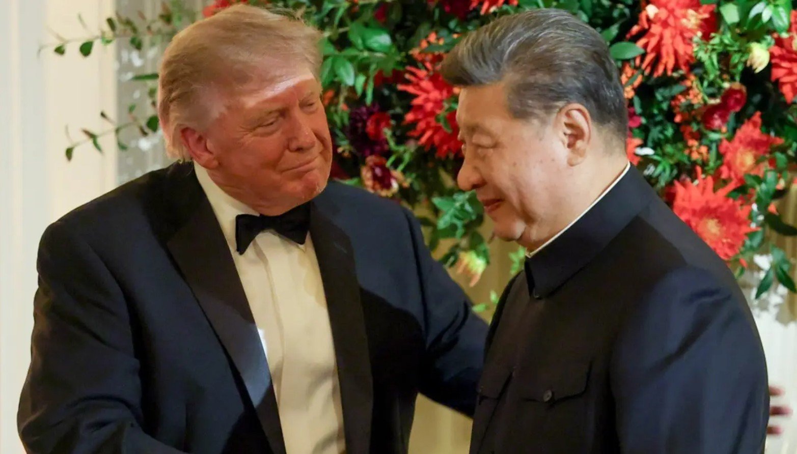 Presiden AS Donald Trump dan Presiden China Xi Jinping dalam jamuan makan malam kenegaraan di Gedung Putih. Kamis, 24 September 2026. (Getty Images/Kevin Dietsch)