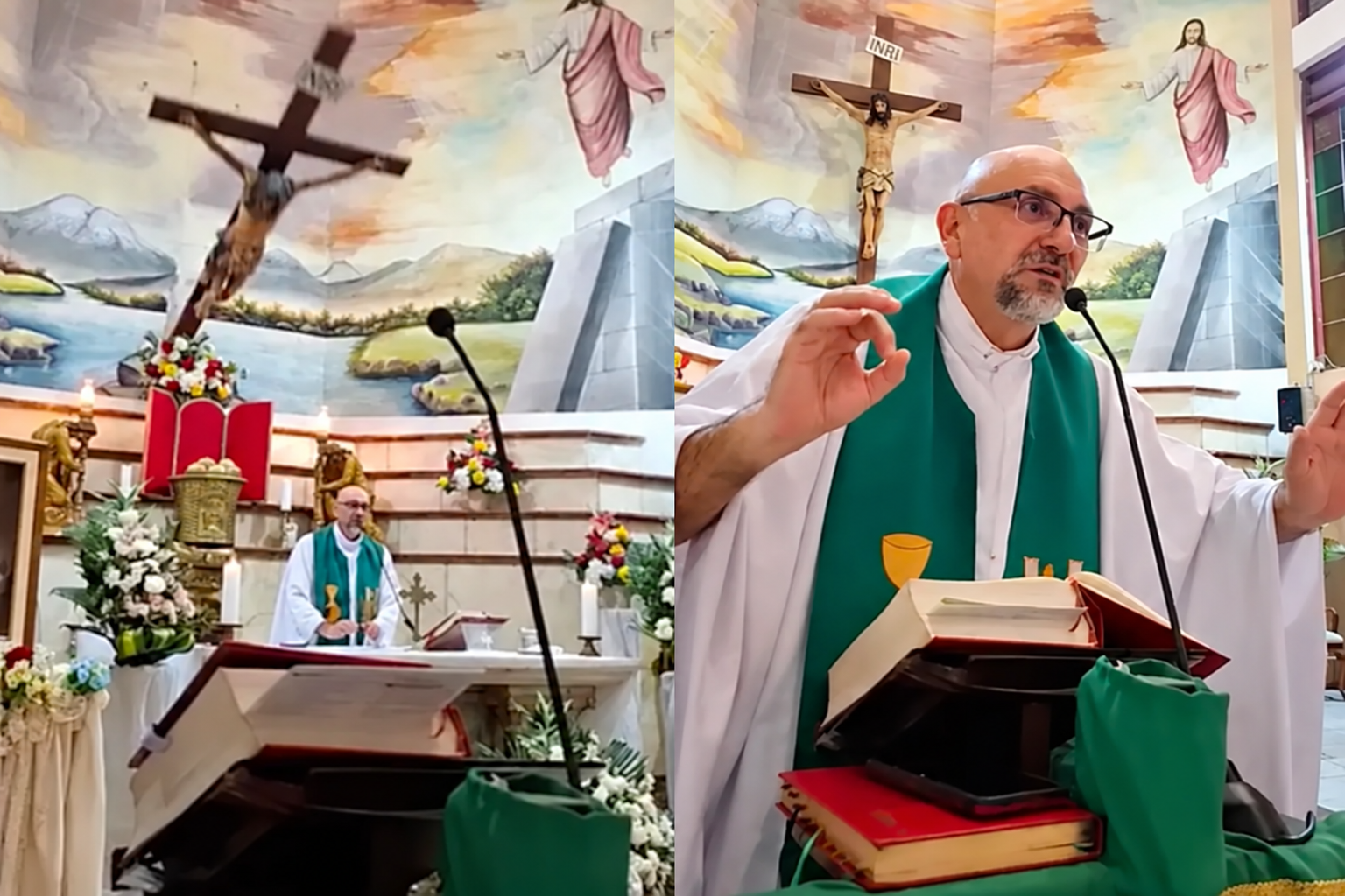 Pastor Patricio Sánchez memimpin misa di Gereja Perpetuo Socorro di Guayaquil, Ekuador. (Foto: New York Post)