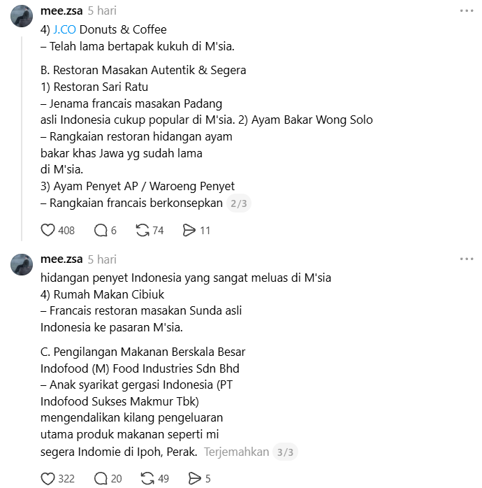 Sejumlah merek produk asal Indonesia yang disebut dalam seruan boikot netizen Malaysia di media sosial.