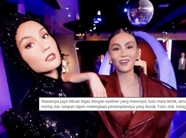 Patung lilin Agnez Mo tampil serba hitam, kini dipamerkan di museum lilin Madame Tussauds Hollywood, Amerika Serikat. (Foto: IG Agnez Mo)