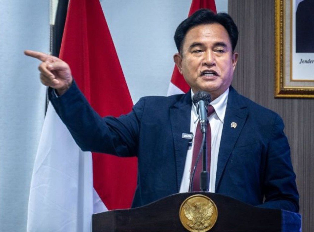 Yusril Ihza Mahendra di Istana Kepresidenan membahas revisi UU Tipikor.